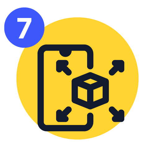 An icon illustrating something going live with number 7
