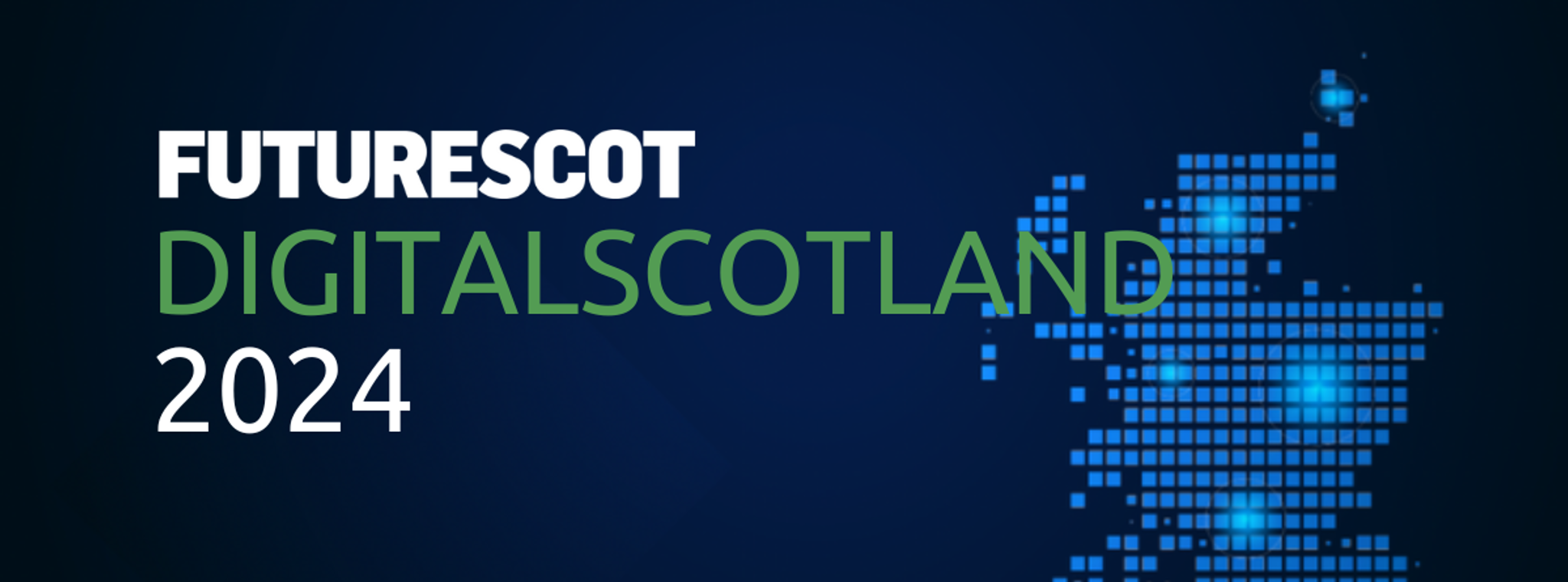 Digital map of Scotland with FutureScot logo