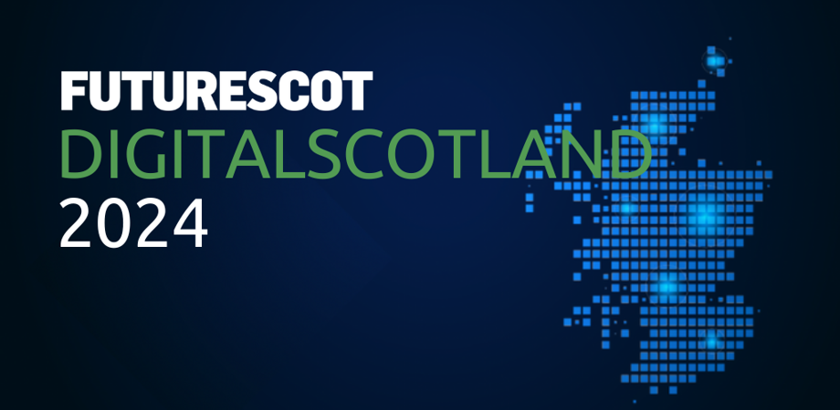 Digital map of Scotland with Futurescot logo