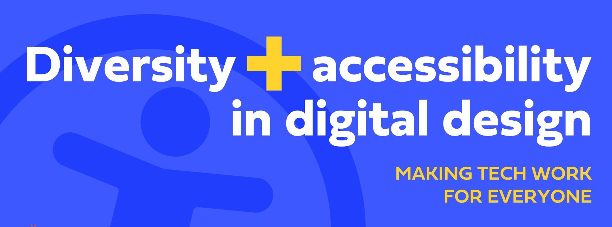 Accessibility icon with title of PDMS and Glasgow Tech Week's webinar on diversity and accessibility