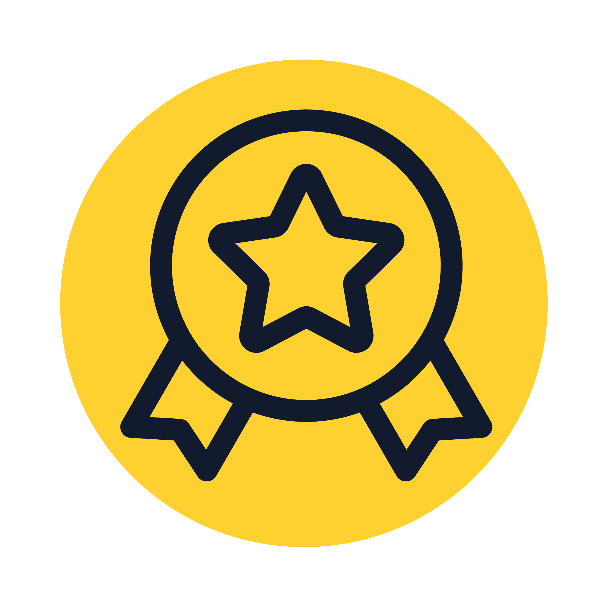 An icon of a badge with a star inside
