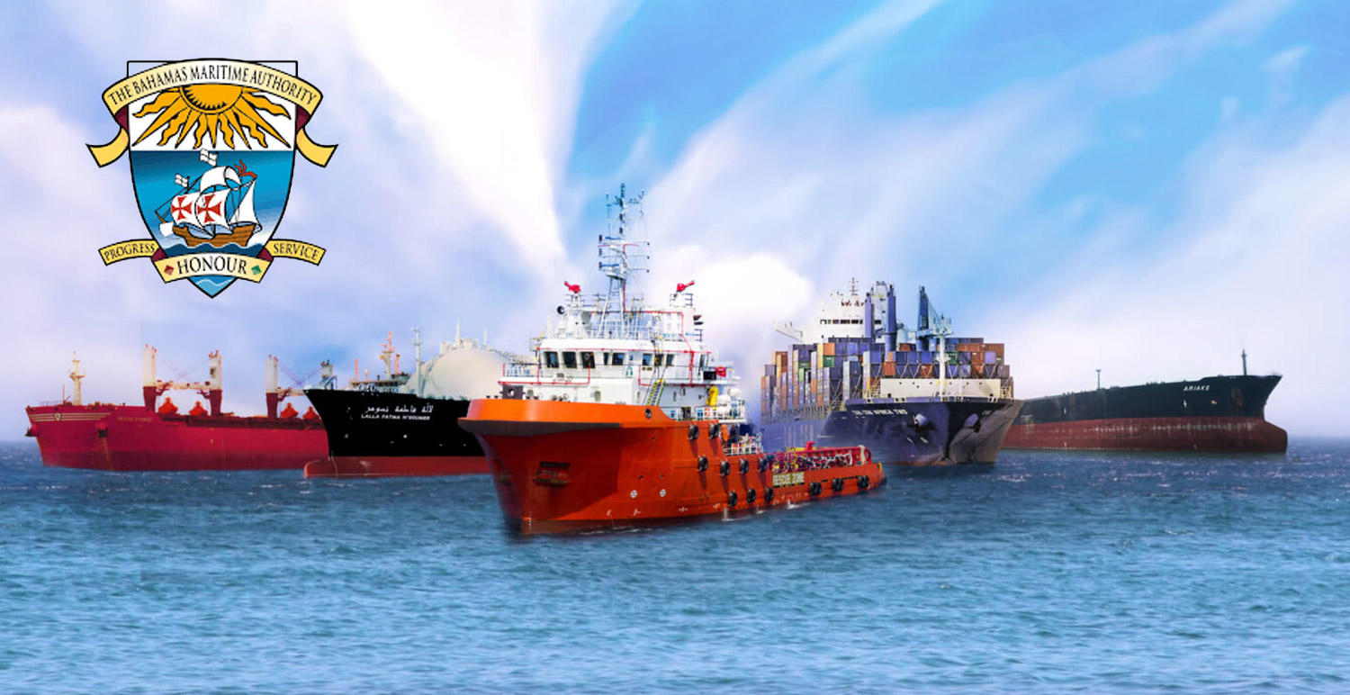 Tankers alongside the Bahamas Maritime Authority Logo