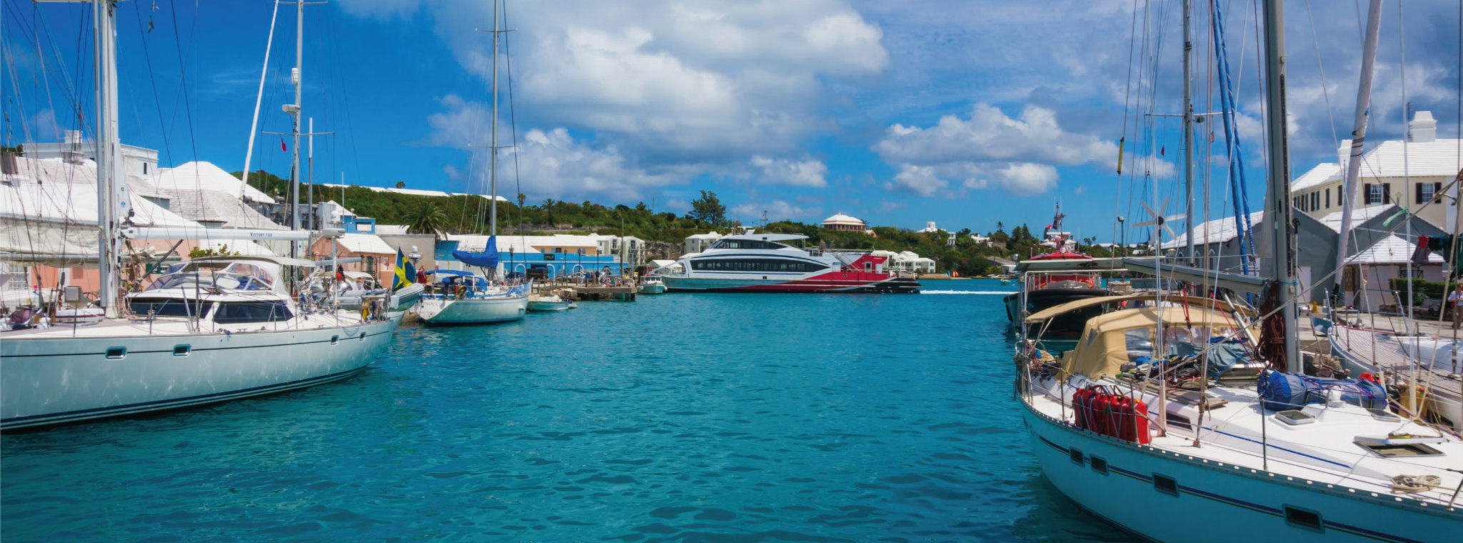 A photo of ships in Bermuda harbour