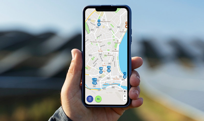Findmybus Screen on a smartphone