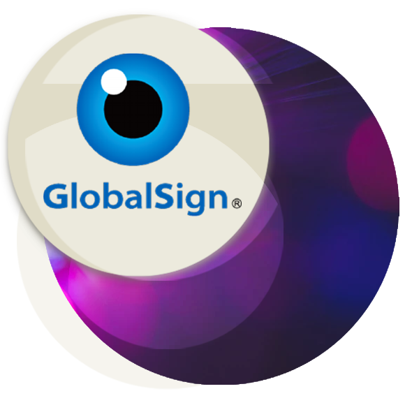 Circular illustration with GlobalSign logo